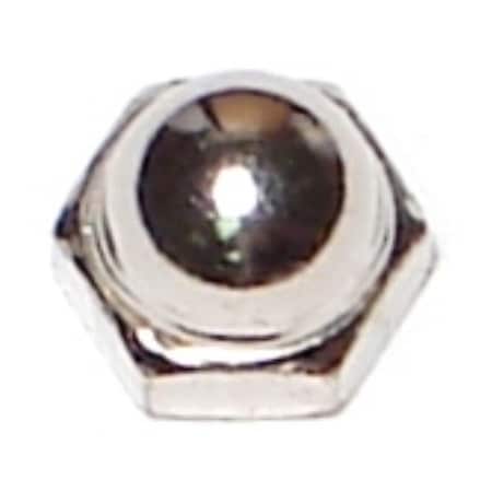 Midwest Fastener Acorn Nut, #8-32, Steel, Nickel Plated, 100 PK 03786